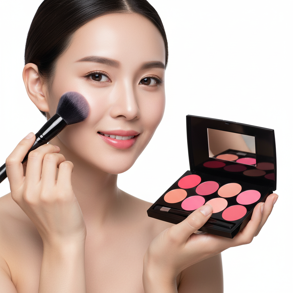 Brand model using blush palette